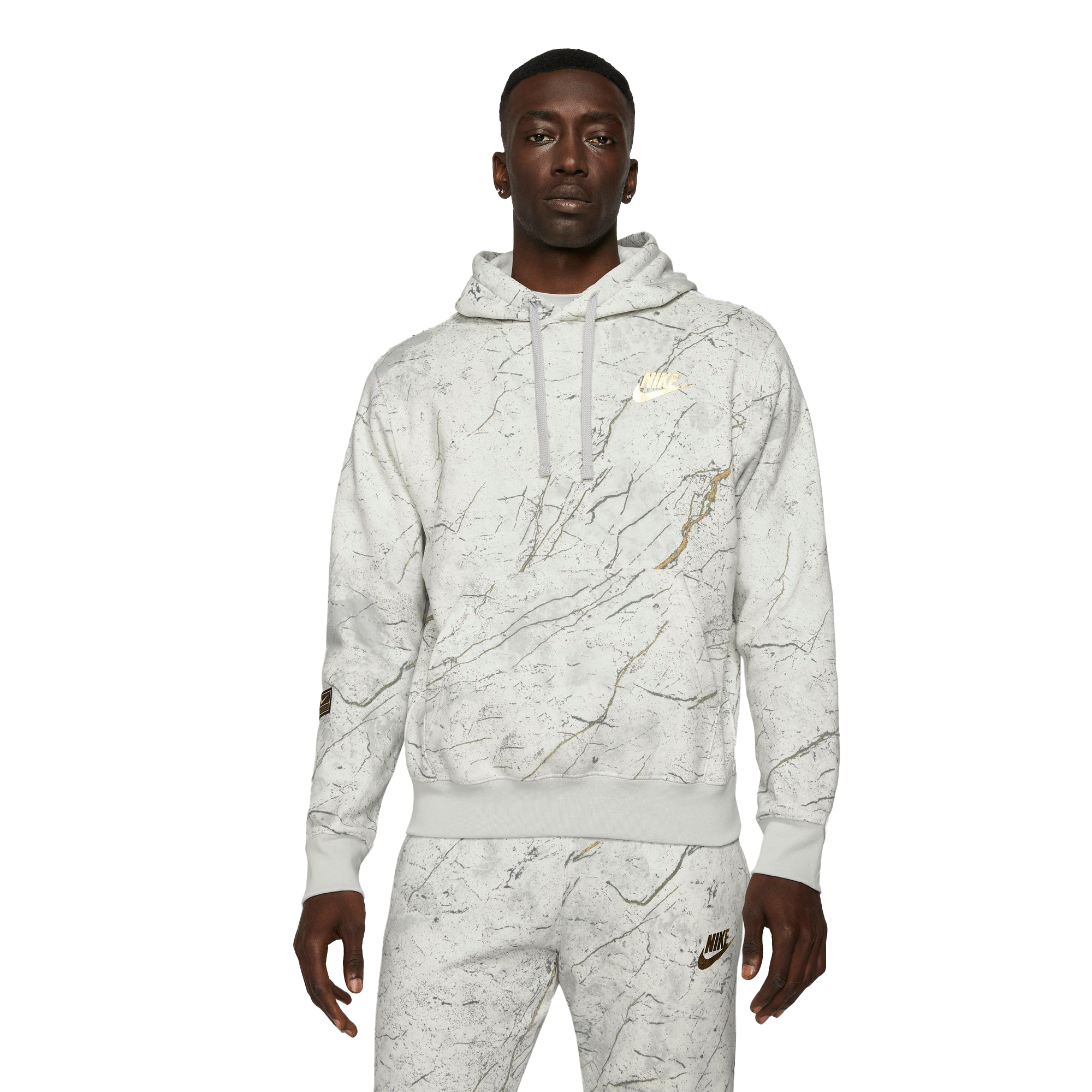 White and gold nike sales hoodie mens